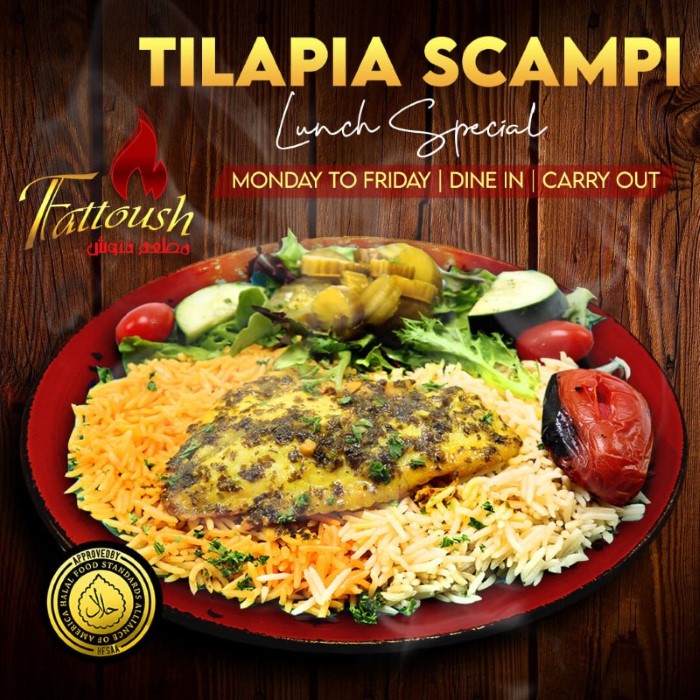 Fattoush Restaurant Chicago Tilapia Scampi